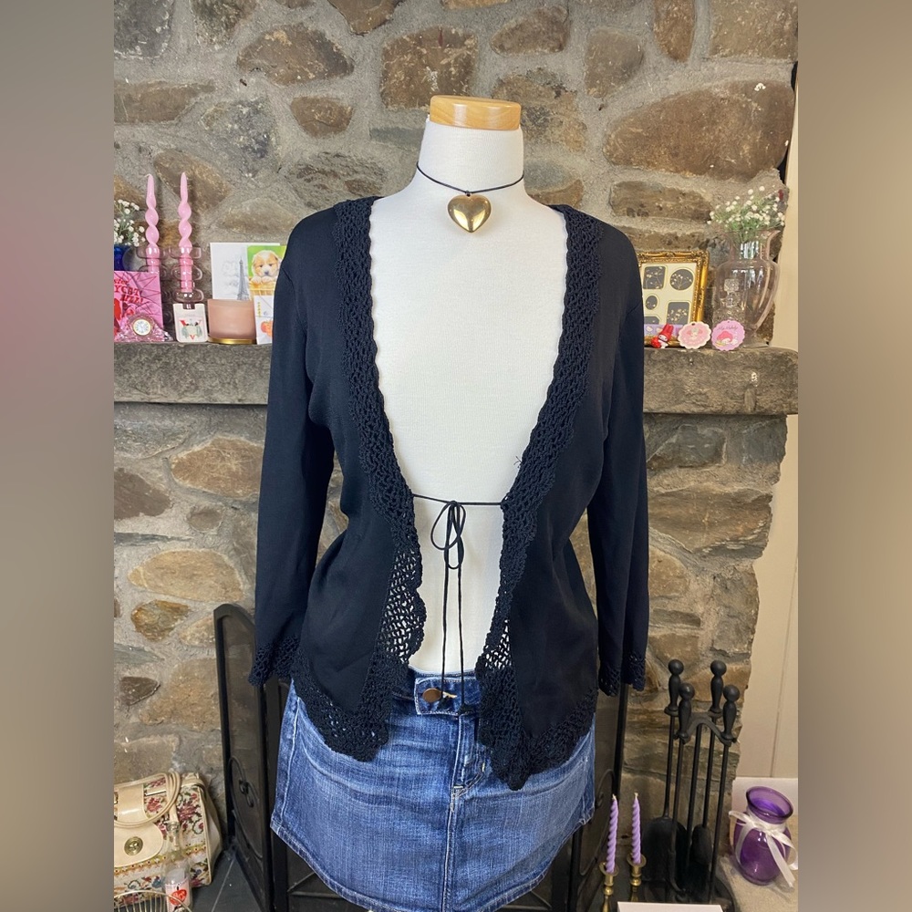 New York and Co. Crochet Detail Cardigan
